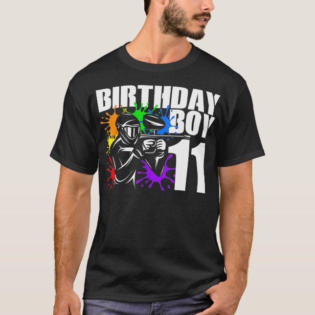 Camiseta 11 Year Old Paintball Birthday Party Boys 11th (Anverso)
