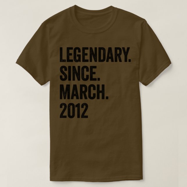 Camiseta 11 Years Legendary Since March 2012 11th Birthday (Diseño del anverso)