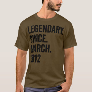 Camiseta 11 Years Legendary Since March 2012 11th Birthday