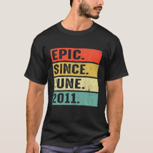 Camiseta 11 Years Old Epic Since June 2011 11Th Birthday Gi