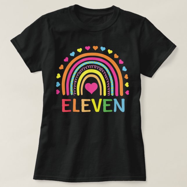 Camiseta 11 Years Old Rainbow 11th Birthday Gift For Girls  (Diseño del anverso)