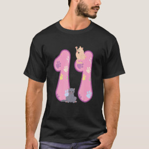 Camiseta 11H Cumpleaños Gato Gato Cumpleaños Fiesta de Cump