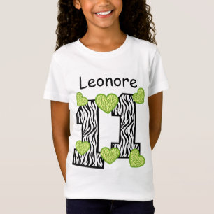 Camiseta 11mo Nombre de encargo 4A de los corazones del