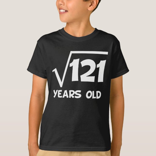 Camiseta 11mo Raíz cuadrada del cumpleaños de 121 (Anverso)