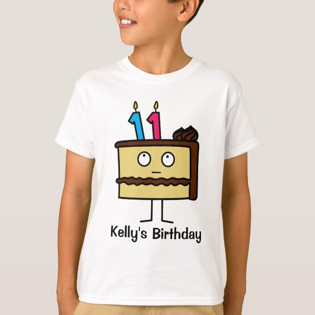 Camiseta 11mo Torta de cumpleaños con las velas (Anverso)