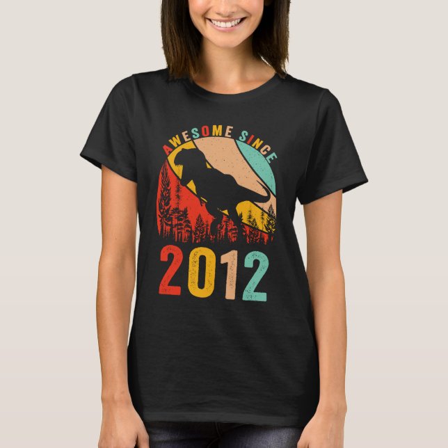 Camiseta 11th Bday Dinosaur T Rex Boys Retro Awesome Since  (Anverso)