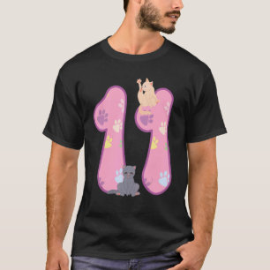 Camiseta 11th Birthday Cat  Cat Birthday Party Paws Birthda
