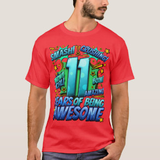 Camiseta 11th Birthday Comic Style Awesome Since 2012 11 Ye