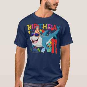 Camiseta 11th Birthday Family Shark Kids Eleven Eleven Elev