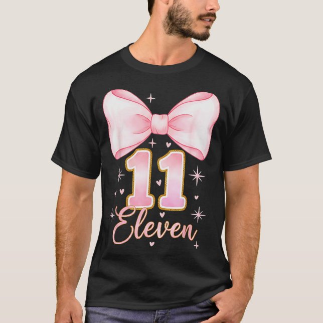 Camiseta 11th Birthday Girl Coquette Bow Its My Eleven Birt (Anverso)