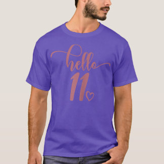 Camiseta 11th Birthday, Girls, Hello 11, For Her, 11 Years 