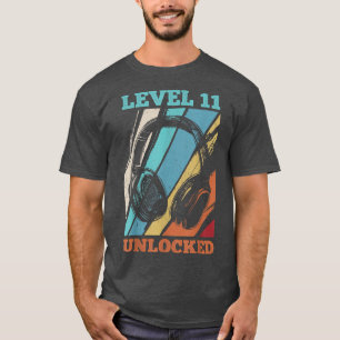 Camiseta 11th Birthday Video Gamer Level 11 Unlocked