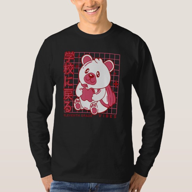 Camiseta 11th Grade Vibes Back to School Teddy Bear Japanes (Anverso)