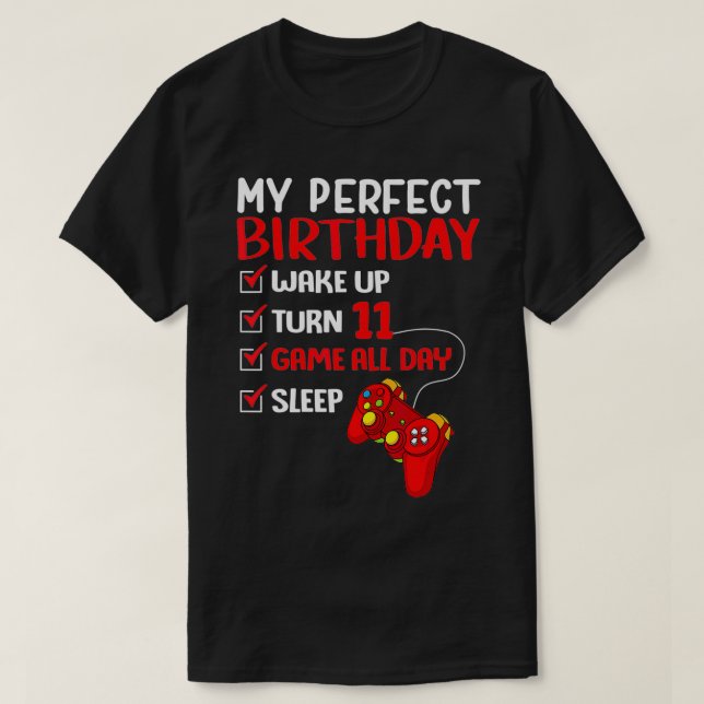 Camiseta 11th Perfect Birthday Gaming 11 Years Old Gamer Bo (Diseño del anverso)
