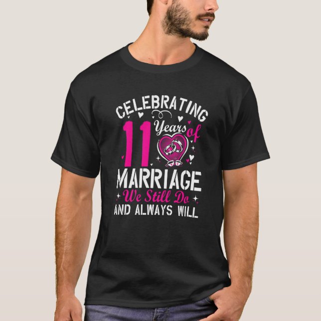 Camiseta 11th Wedding Anniversary Matching Couple Men Women (Anverso)