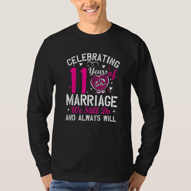 Camiseta 11th Wedding Anniversary Matching Couple Men Women (Anverso)