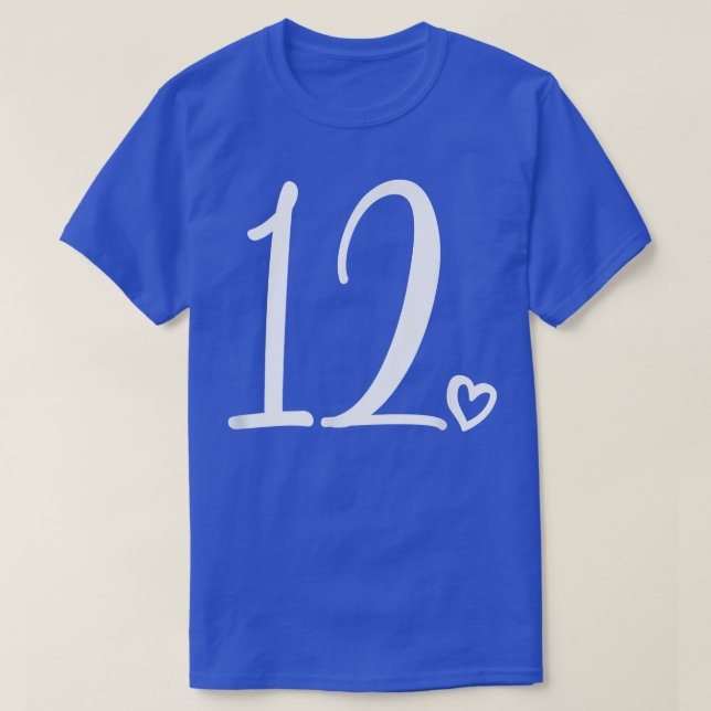 Camiseta 12º cumpleaños, Chicas de niños, 12º, número 12 añ (Diseño del anverso)