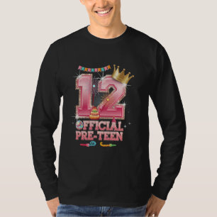 Camiseta 12º Cumpleaños Para Chicas Funcionarios De 12 Años