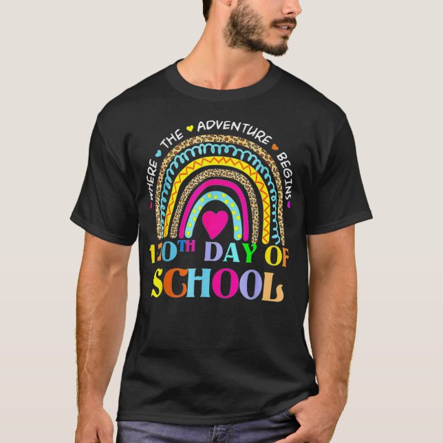 Camiseta 120º Día De Maestra 120 Días Lluvia Más Inteligent (Anverso)