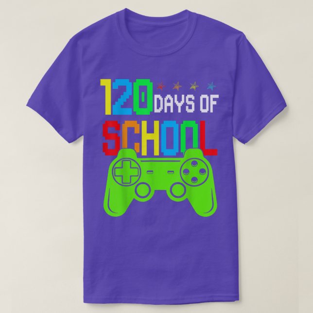 Camiseta 120° Día De La Escuela Para Niños Videojuegos Alca (Diseño del anverso)