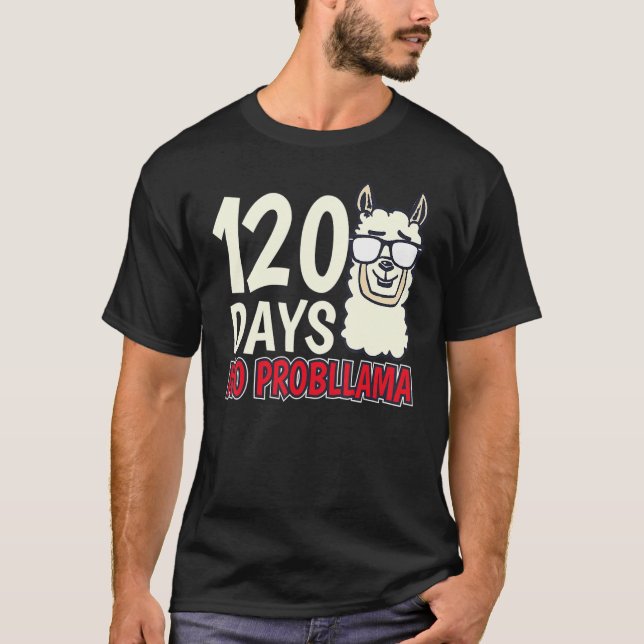 Camiseta 120 días de maestría de primer grado escolar (Anverso)
