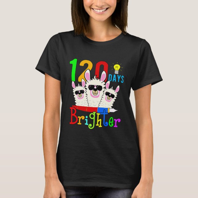 Camiseta 120 días más brillante profesor Llama Feliz 120° D (Anverso)