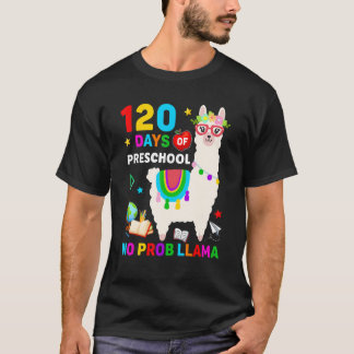 Camiseta 120th Day of School No Prob Llama 120 Days Of Pres