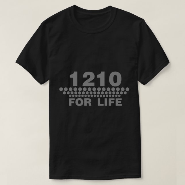 Camiseta 1210 For Life - Technics Turntable Vinyl Essential (Diseño del anverso)