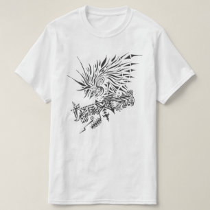 Camiseta 122 Arte de tatuaje tribal abstracto en blanco y n