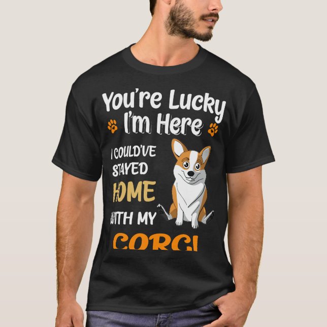 Camiseta 124 Podría Haberme Quedado En Casa Con Corgi (Anverso)