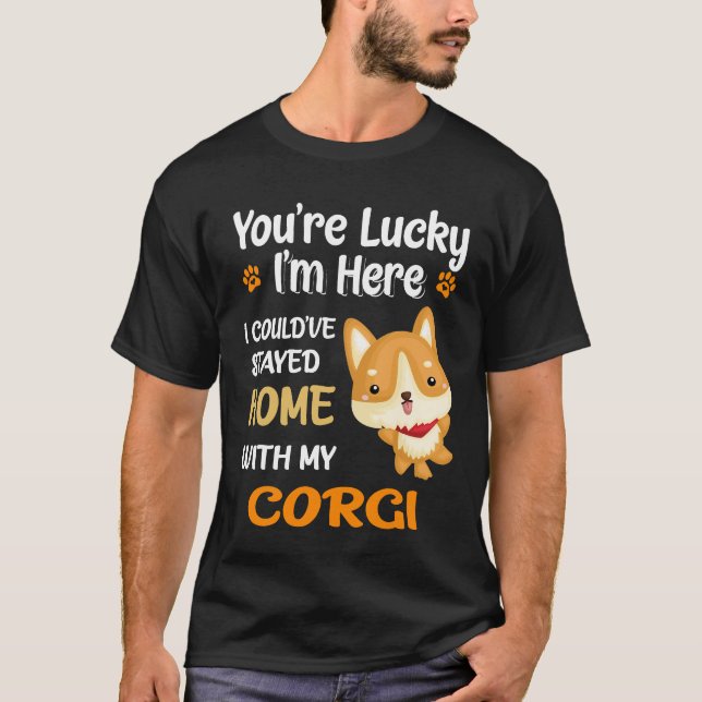 Camiseta 125 Podría Haberme Quedado En Casa Con Corgi (Anverso)