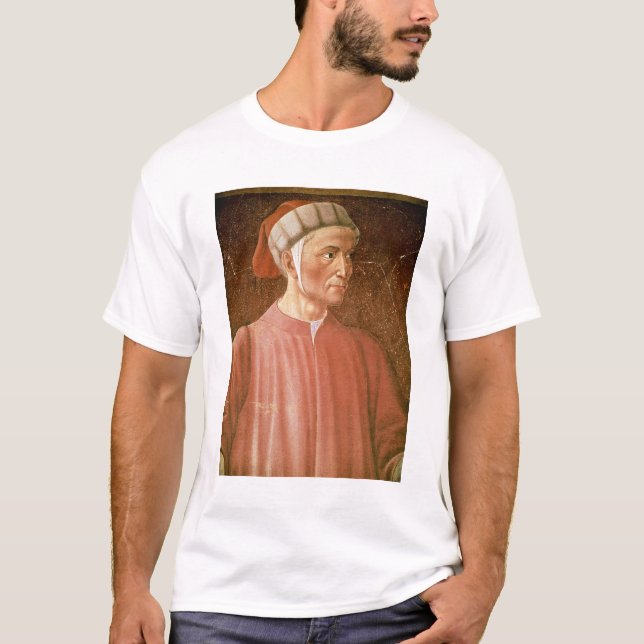 Camiseta 1265-1321) detalles de su busto, franco de Dante (Anverso)