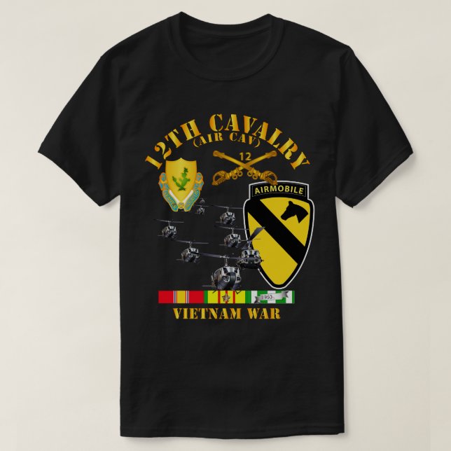 Camiseta 12.ª Cavalry Air Cav 1ª División Cav con SVC (Diseño del anverso)