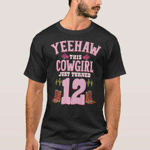 Camiseta 12.ª Chicas de cumpleaños Cowgirl Yehaw tema occid