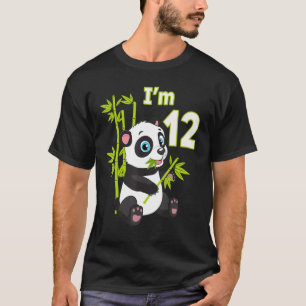 Camiseta 12.ª Chicas de cumpleaños Panda Alojamiento de cum