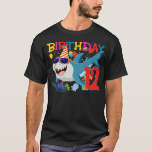 Camiseta 12.ª Familia De Cumpleaños Tiburones Niños Doce Do