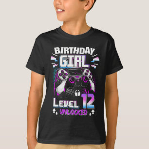Camiseta 12.º Chica de cumpleaños Nivel 12 desbloqueado de 