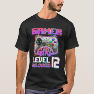 Camiseta 12.º Chica de Jugador de Cumpleaños Nivel 12 Jugad