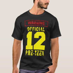 Camiseta 12.º Cumpleaños 12 Años De Advertencia - Oficial P