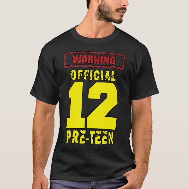 Camiseta 12.º Cumpleaños 12 Años De Advertencia - Oficial P (Anverso)