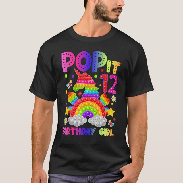 Camiseta 12.º cumpleaños Fidget Toy Pop It Chica de cumplea (Anverso)