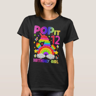 Camiseta 12.º cumpleaños Fidget Toy Pop It Chica de cumplea