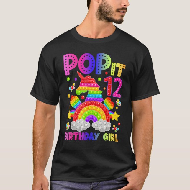 Camiseta 12.º cumpleaños Fidget Toy Pop It Chica de cumplea (Anverso)