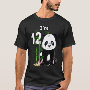 Camiseta 12.º cumpleaños Fiesta de 12 años Animal Panda