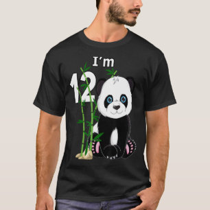 Camiseta 12.º cumpleaños Fiesta de 12 años Animal Panda