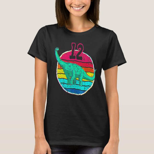 Camiseta 12.º cumpleaños I Brachiosaurus Diplodocuments I F (Anverso)
