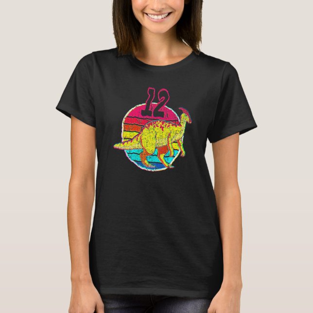 Camiseta 12.º cumpleaños I Parasaurolophus I Mateo familiar (Anverso)