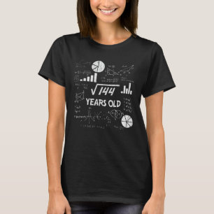 Camiseta 12.º cumpleaños matemática raíz cuadrada de 12 año