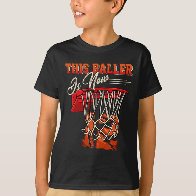 Camiseta 12.º Cumpleaños Para Muchacho Baloncesto Niño De 1 (Anverso)