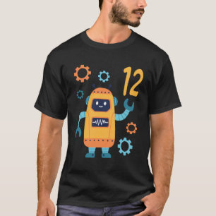 Camiseta 12.º Cumpleaños Robot Cute 12 Años Funny Día B M